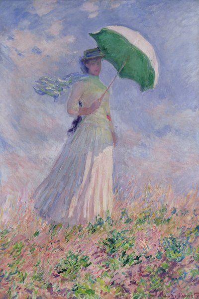 Donna con parasole rivolta a destra, 1886 da Claude Monet